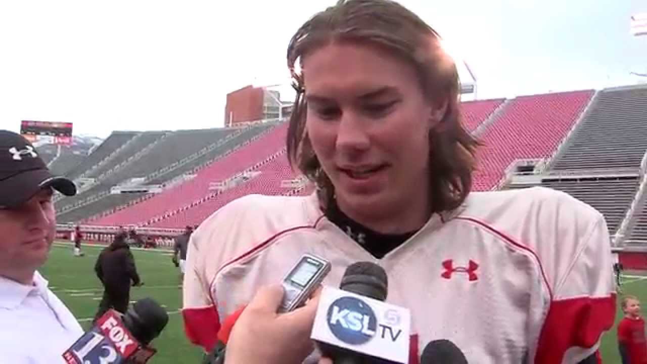 Utah quarterback Travis Wilson interview and highlights scrimmage 4/4/2014