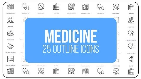 Medicine - 25 Outline Icons After Effects Templates