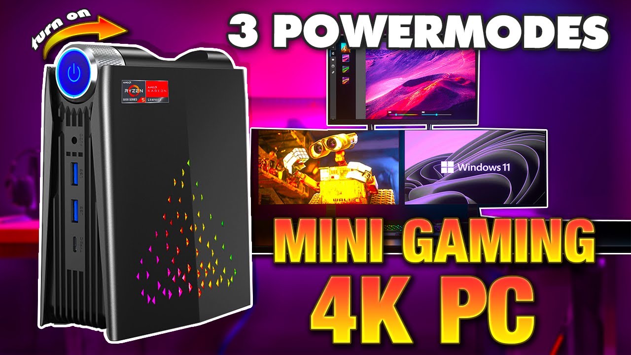 KAMRUI Mini Gaming PC AMD Ryzen 7 5800U Windows 11 Pro with 16GB RAM 512GB  SSD, Small Gaming Desktop Computer, Micro AMR5 3 Mode PERF Switch, RGB