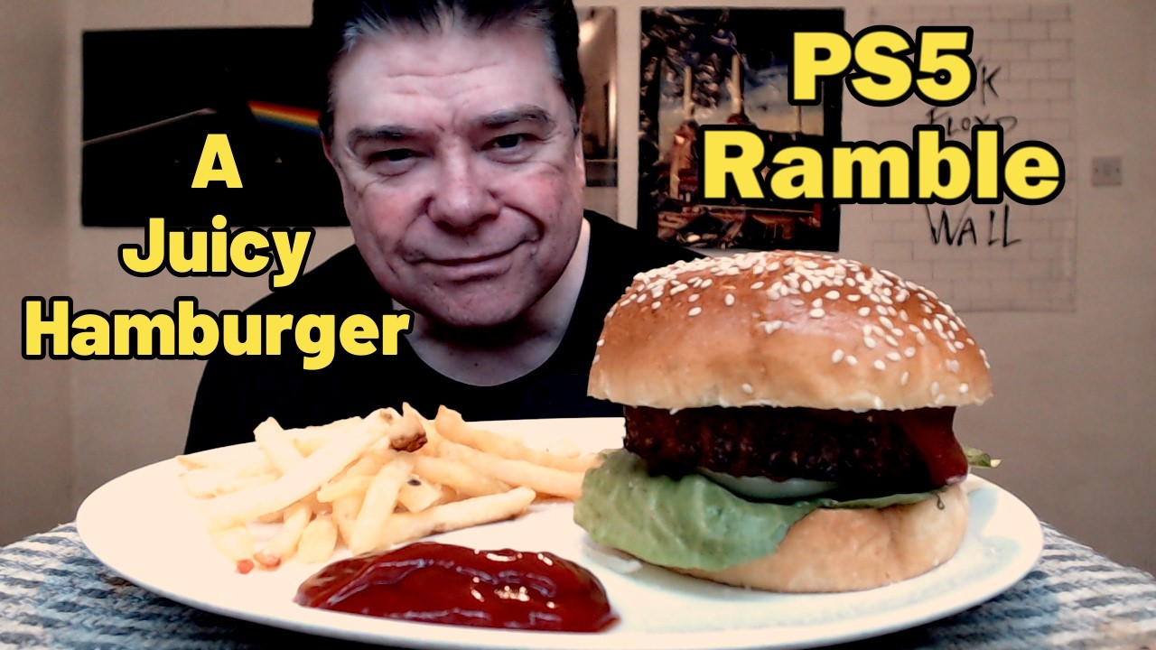 ASMR - Шепот крупным планом | Поедание большого сочного гамбургера | PS5 Ramble