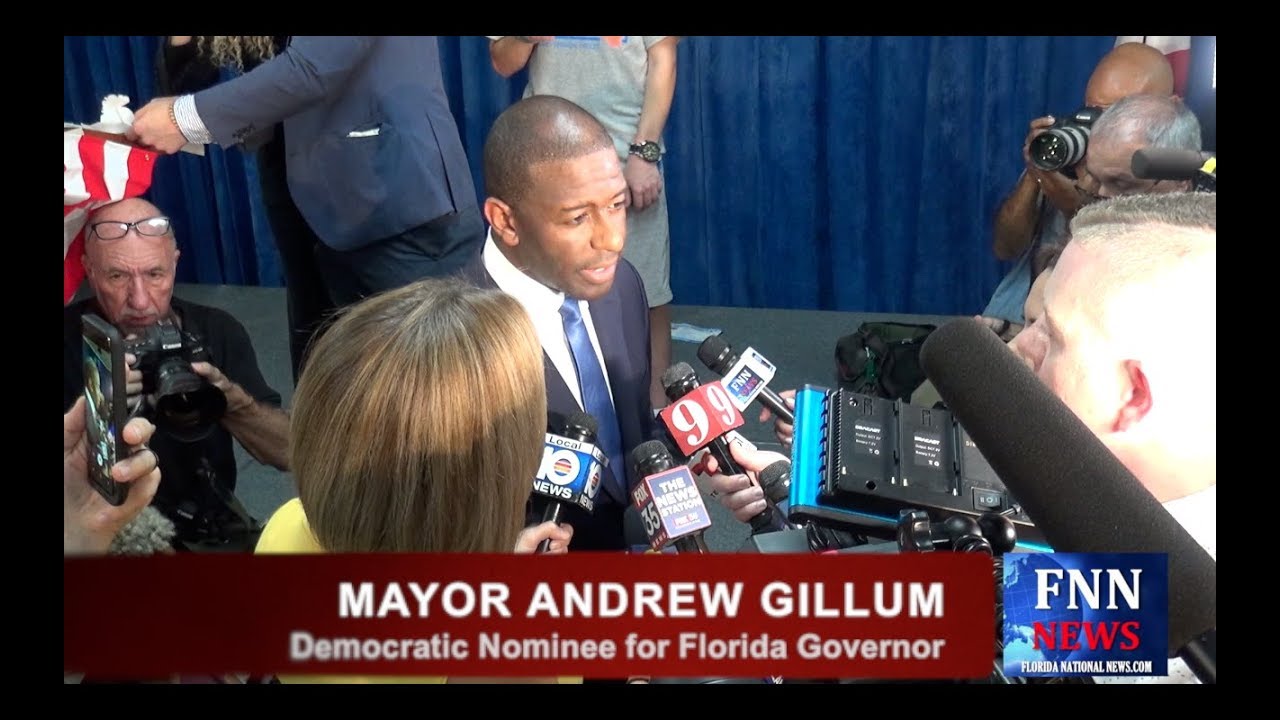 florida politics sunburn Andrew Gillum Talks with the Press Post-Orlando Rally | FNN NEWS