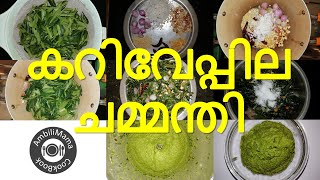 കറിവേപ്പില ചമ്മന്തി | Curry Leaves Chutney Malayalam | സൈഡ് ഡിഷ് | വെജിറ്റേറിയൻ  AmbiliMama CookBook