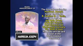Harrison Joseph ~ Short Obituary