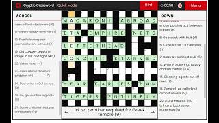 Lovatts Daily Cryptic Crossword (Beta Version) - 5 August, 2026