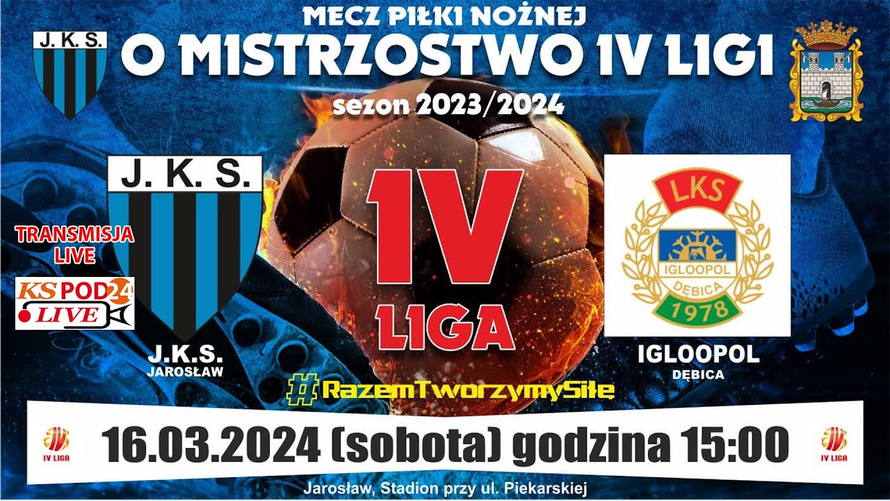🔴🎥[NA ŻYWO] ⚽ JKS Jarosław 🆚 IGLOOPOL Dębica 📅[2024-03-16] ⏰[godz.15.00]