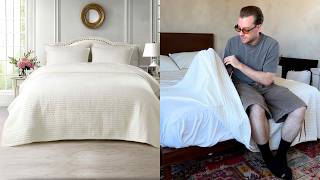 KASENTEX Queen Quilt Set Review | Lightweight 3-Layer Cream White Bedspread with 2 Shams screenshot 4