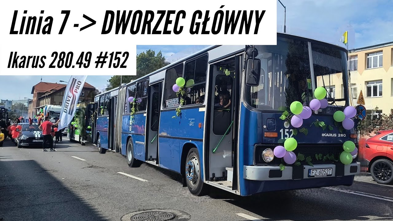 MZK Zielona Góra | Cabview🚌 | ➡️Linia 7 | Ikarus 280.49 #152 ex. BPO-808