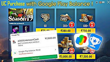 How To Purchase UC by Google Play Balance in BGMI