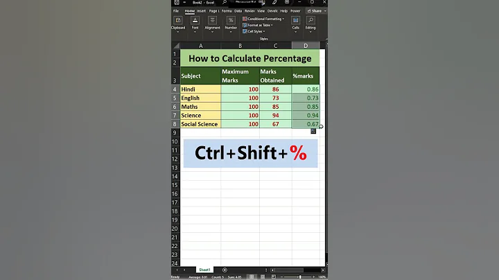 🔥Tips & Tricks in Excel for Calculate Percentage 🔥💡👀👀👍😎👍Please Like & SUBSCRIBE 👍 #excel #shorts