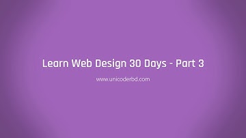 Learn Web Design 30 Days Bangla Tutorial Part - 3