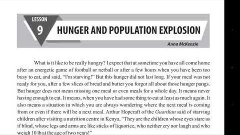 Hunger and Population Explosion.Lesson #9.12th class.