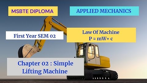 Simple Lifting Machine/Law of Machine/msbte diploma/first year/Mechanical & Civil.