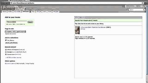 LibraryThing - Adding Books to Your Account