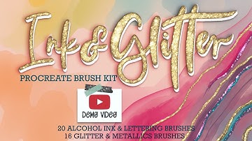 Procreate Brushes Demo: Alcohol Ink & Glitter Metallics Abstract Art Tutorial