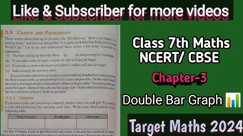 Chapter 3||Class 7th||Data handling||examples|| Maths CBSE 2024||double Bar Graph 📊 & Probability