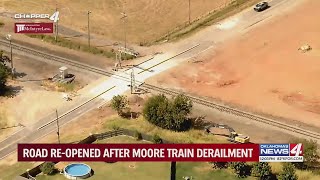 Road reopens following train derailment in Moore