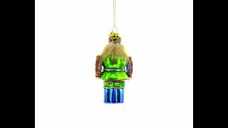 Celebratory New Year Nutcracker - Vibrant Blown Glass Christmas Ornament (CC-0034)