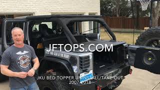 Jeep JKU Bed Topper / Tonneau Top Uninstall