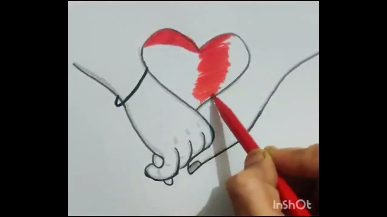 How to draw holding hands pencil sketch | Romantic couple holding hands ...