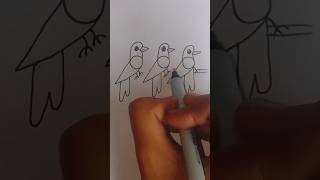 Bird Drawing from Number 6 | Easy Bird Drawing Tutorial for Beginners