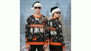 Denver Broncos Winter Funny Ugly Xmas Sweater Black