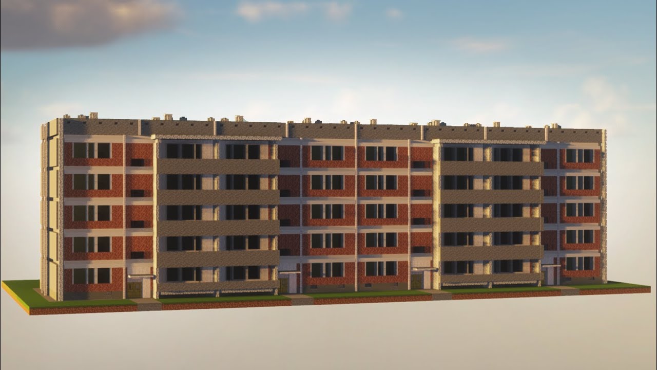 Построил панельку из ГДР проекта WBS 70 в MINECRAFT (Wohnungsbauserie 70)