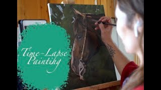 Horse Painting Time Lapse- Oil On Canvas- From Sketch to Final Piece