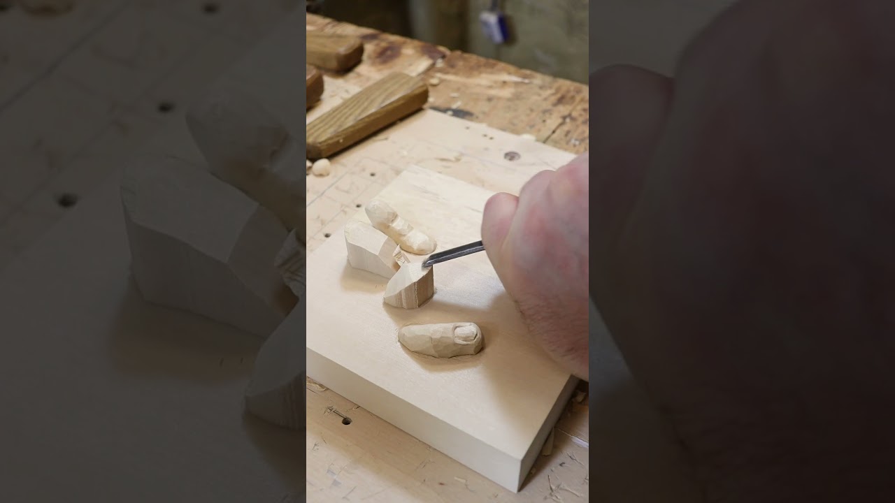 Fingers. Wood carving, pyrography  