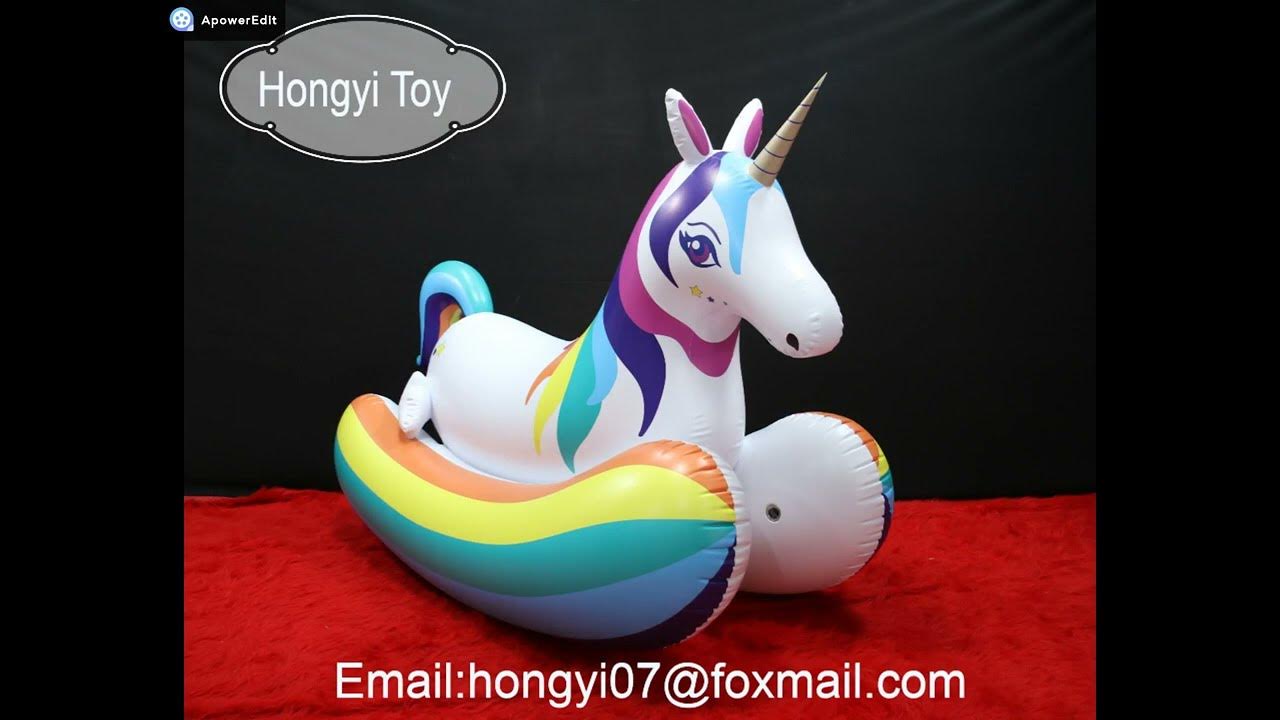 Ride on inflatable unicorn pool toy YouTube