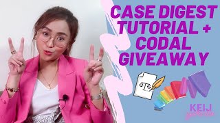 Case Digest Tutorial + Codal Giveaway Winners | Law School Philippines