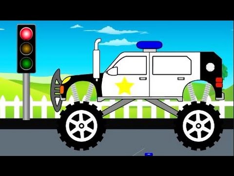Полицейская машина vs Полицейский Трак | Монстр Трак мультик и Мультики ...