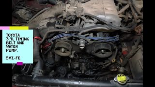 3.4L Toyota 5vzfe timing belt and water pump Replacement!