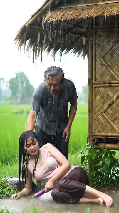 Soothing rain sound in serene village atmosphere #short #deepsleep #rain #viralvideo