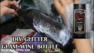 STELLA ROSA GLITTER WINE BOTTLE- HOW TO GLITTER A WINE BOTTLE DIY VIDEO screenshot 4