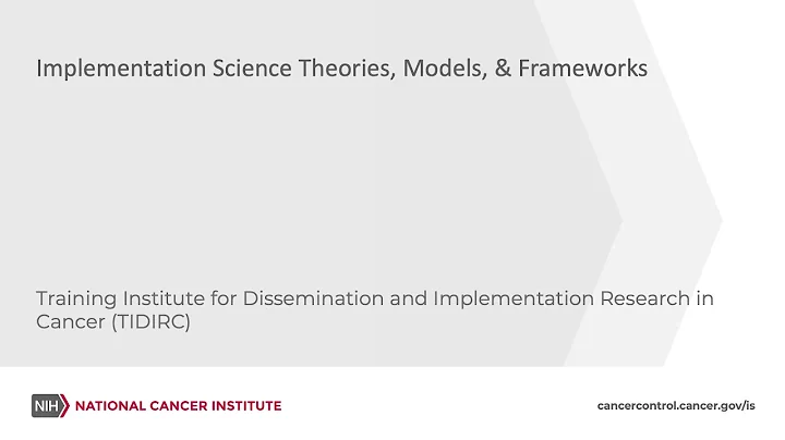 TIDIRC: Implementation Science Theories, Models, & Frameworks