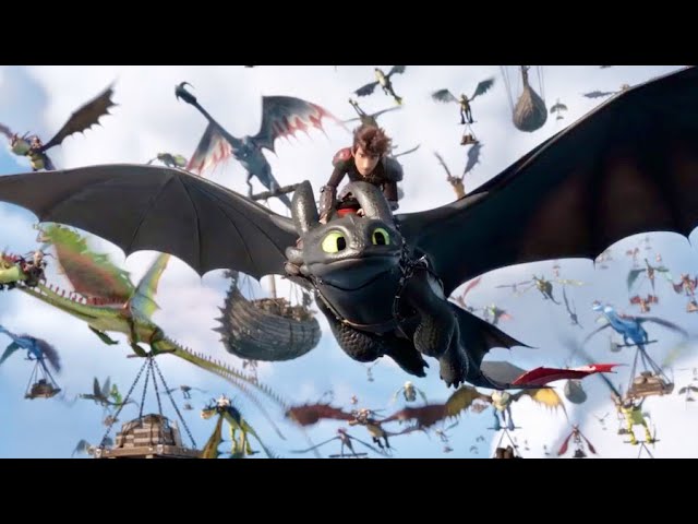 圧巻 バイキングたちのお引越し 謎のメスドラゴンも出現 映画 ヒックとドラゴン 聖地への冒険 本編映像 Youtube