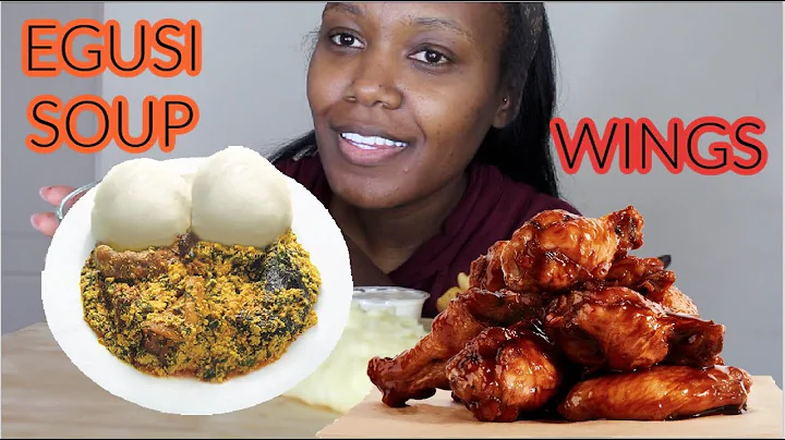 Trying EGUSI Soup With FUFU For The Third Time And Chicken Wings With Fries Mukbang!
