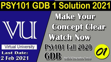 PSY101 GDB 1 Solution 2021 | PSY101 Fall 2020 | Virtual University | AM Knowledge Official