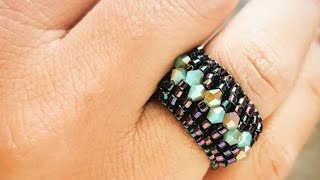 Beaded Peyote Fashion Ring - DIY Tutorial