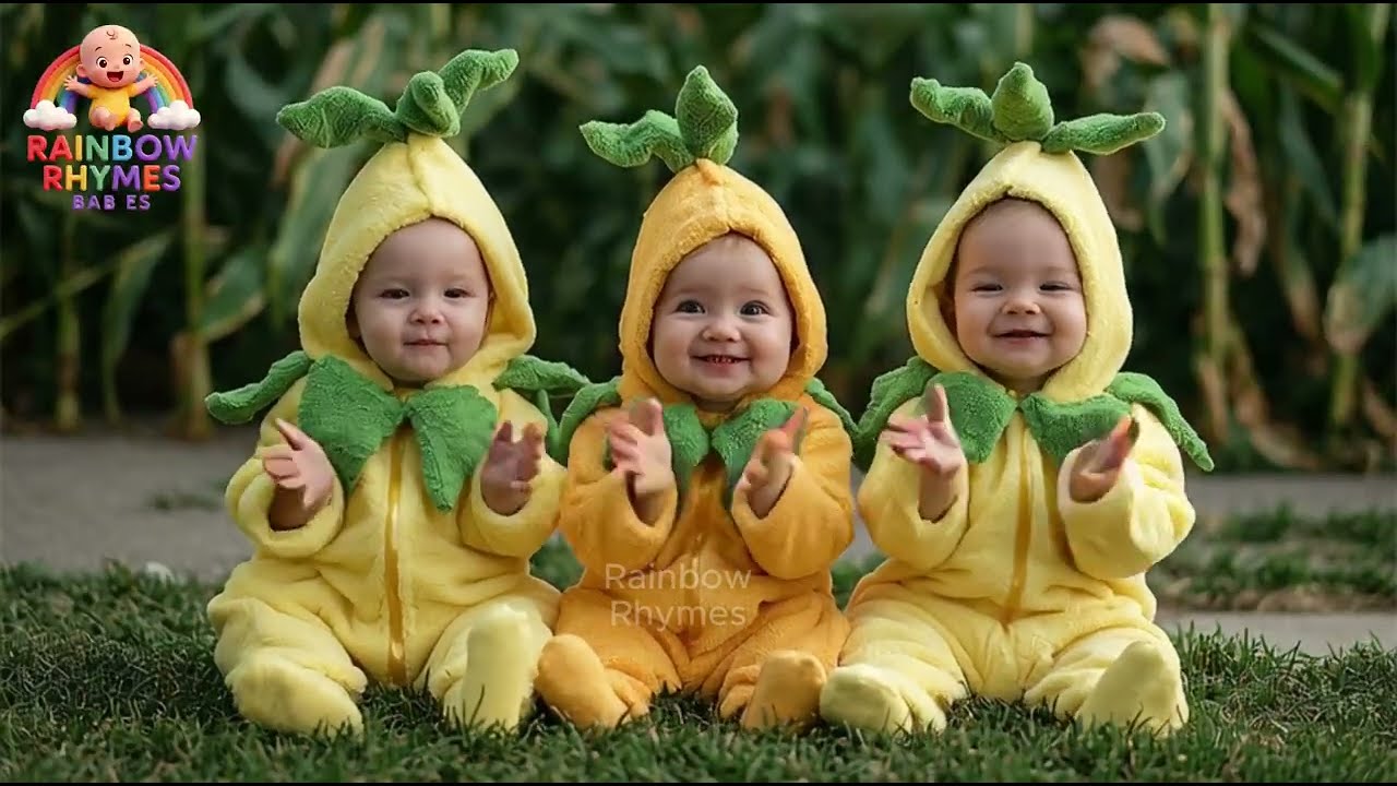 Bebês Fantasiados de Vegetais Pulando Felizes | Música Infantil Divertida e Colorida