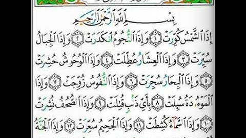 تلاوة تعليمية متقنة سورة التكوير بصوت الأستاذ ( محيي الدين أبو العلا )