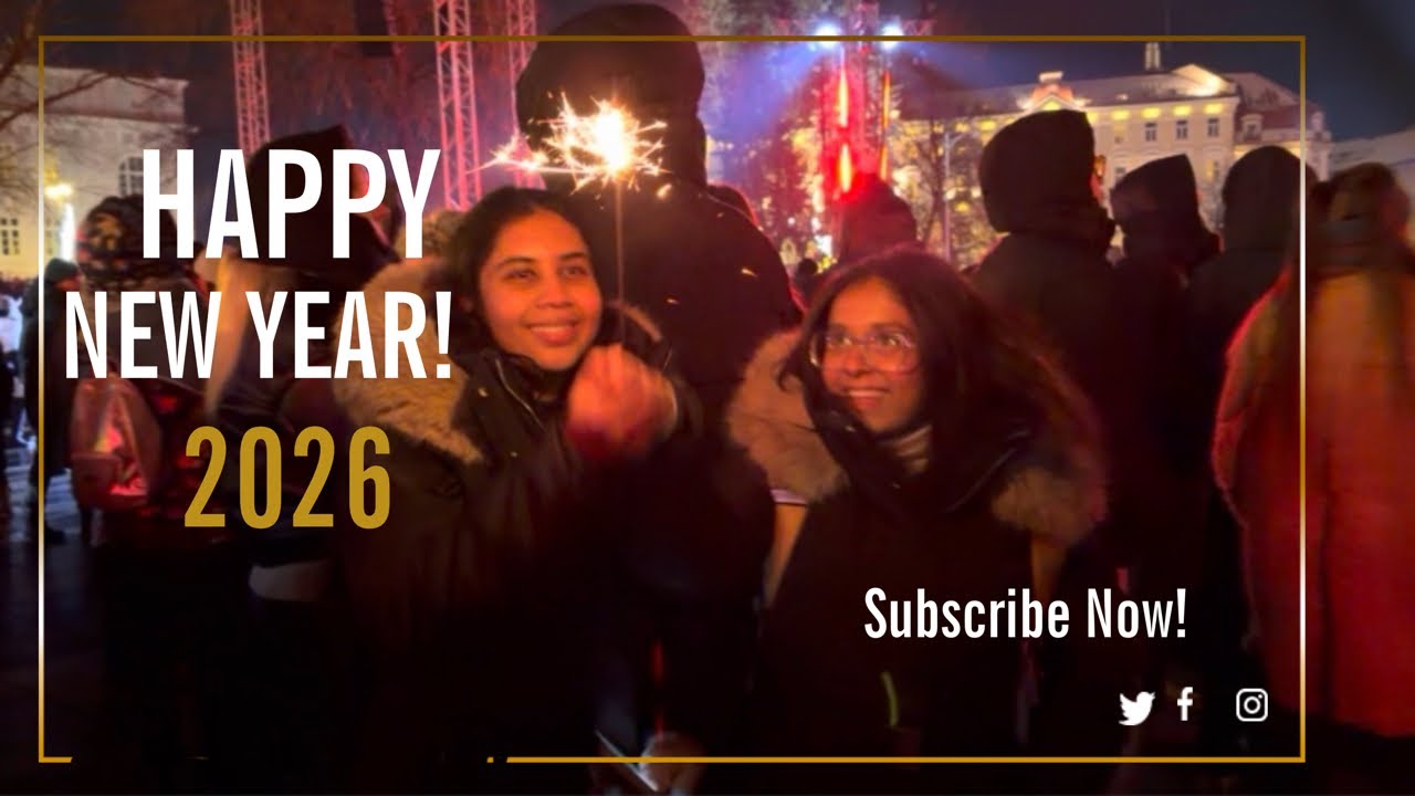 NEW YEAR CELEBRATION IN EUROPE | FIRST NEW YEAR IN VILNIUS | FIREWORKS | COUNTDOWN | FRIENDS AND FUN