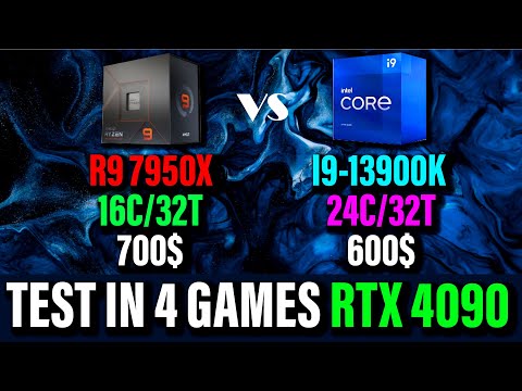 Core i9 13900K vs Ryzen 9 7950X | Intel i9 13th Gen 13900k RTX 4090 | AMD Ryzen 9 7950x Gaming