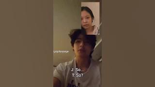 Jennie on video call with Taehyung (V) 😍👀🤯🫣 #jennie #taehyung #bts #taennie #blackpink #shorts #kpop