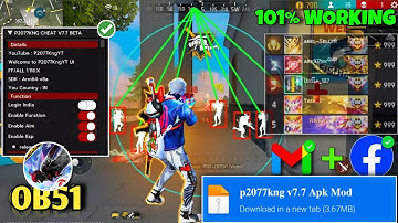 P2077KNG CHEAT V7.7 MOD MENU OB51 ANTIBAN ALL SERVER WORKING | 100% SAFE MOD CS | BR RANK WORKING ✅