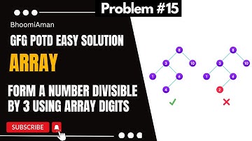 Form a number divisible by 3 using array digits | GFG | GFG POTD | DSA in c++ | #bhoomiaman