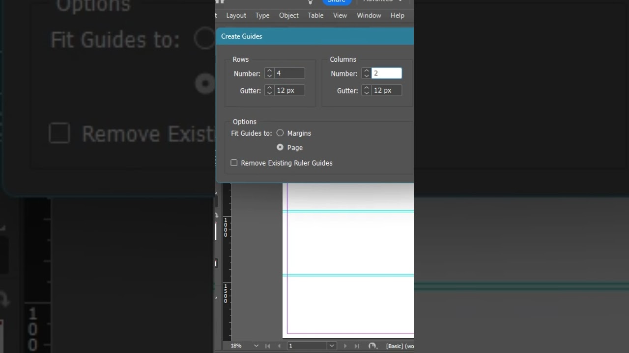 How to create a grids in indesign shorts infographie