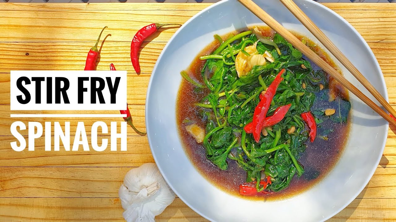 Asian Style Stir Fry Spinach Easy at Home   Thai Girl in the Kitchen