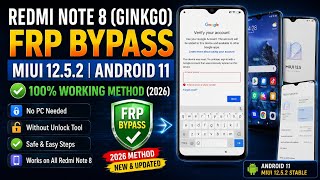 🔥 Redmi Note 8 (ginkgo) FRP Bypass MIUI 12.5.2 Android 11 | 100% Working Method (2026)