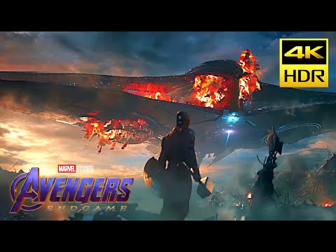 Captain Marvel Destroys Thanos Space Ship Scene 4K | Avengers: Endgame Movie Clip